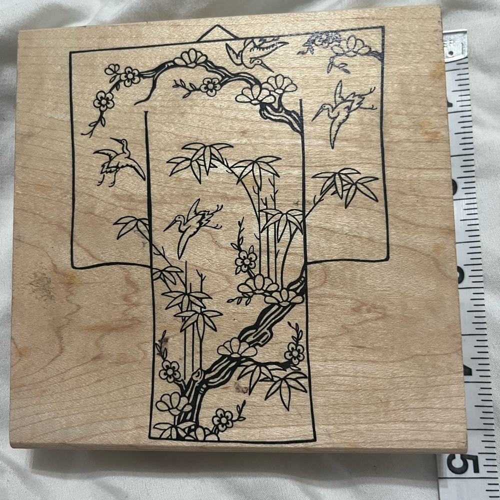 Kimono inspired big rubber stamp